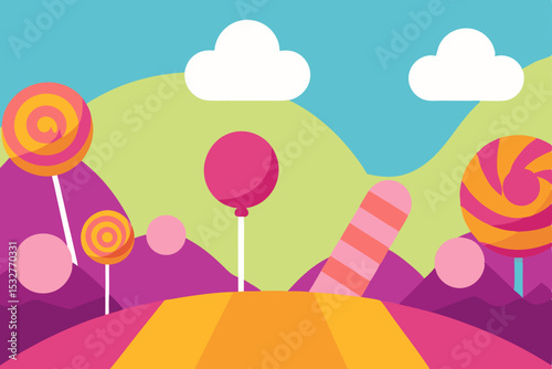 Whimsical Candy Land A Sweet Journey of Lollipops and Swirls