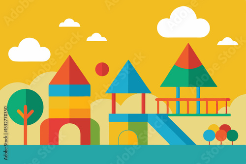 Joyful Playground Colorful Structures for Kids' Fun and Playtime Adventures