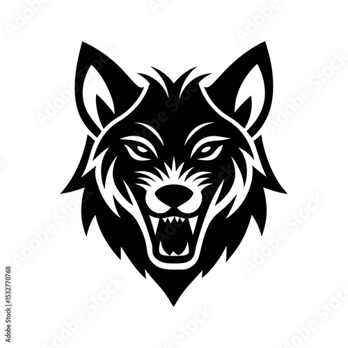 Wolf logo vector illustration .