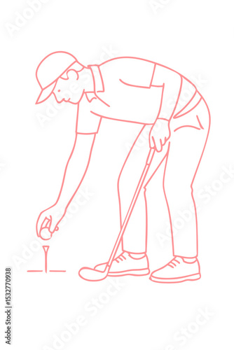 Tee Setup – Placing ball on tee - Golf Player Sequence