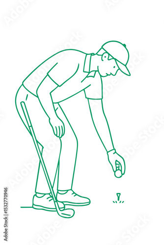 Tee Setup – Placing ball on tee - Golf Player Sequence