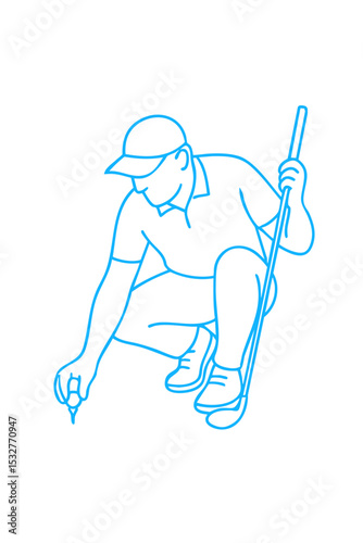 Tee Setup – Placing ball on tee - Golf Player Sequence