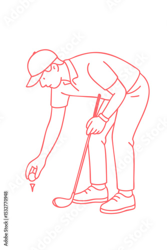 Tee Setup – Placing ball on tee - Golf Player Sequence
