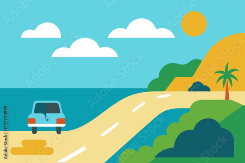 Winding Mountain Path A Scenic Hiking Trail Illustration