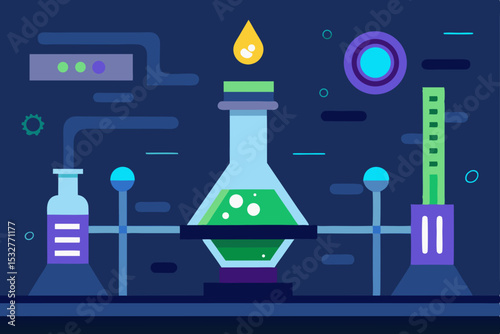 Science and chemistry vector icon set illustrating chemical laboratory glassware symbols for business infographic design