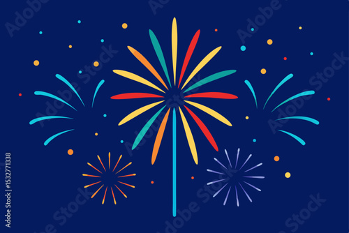 Bright celebration fireworks light up the night sky festival