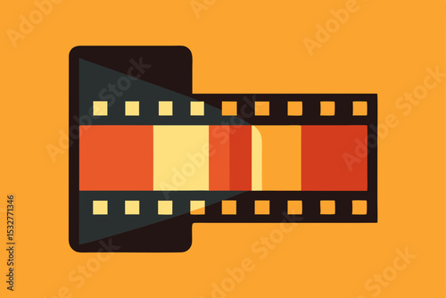 Vector film strip icon showing a blank photo negative frame