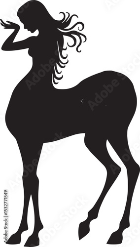 "Silhouette of a Horse – Vector Illustration of Galloping Horse on White Background"
