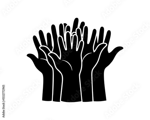 Juneteenth Unity Hands Icon – Minimalist Silhouette of Collective Strength