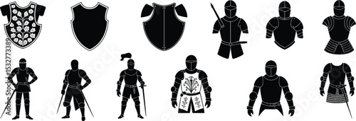 A diverse collection of black vector silhouettes of people, including women, men, and children, in various fashion and dance poses, perfect for illustrations