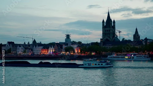 Wallpaper Mural Cityscape of old town houses at twilight in Cologne, Germany. Torontodigital.ca