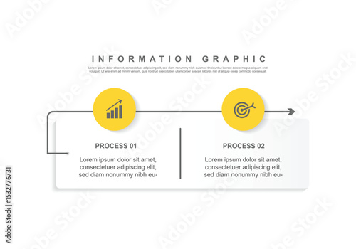 modern infographic template paper design layout with 2 step or process for business and webdesign