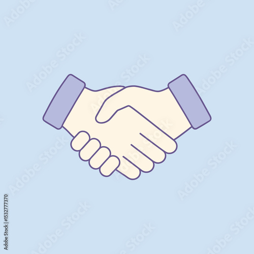 Wallpaper Mural Vector illustration of a handshake. Minimalist style with soft colors on a light blue background Torontodigital.ca
