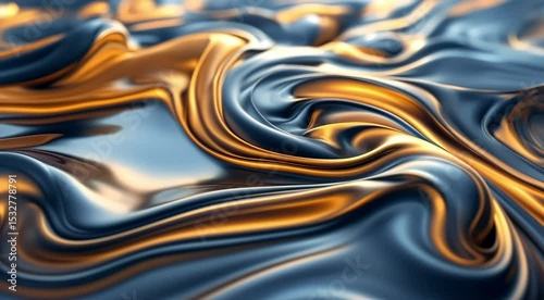 Gently flowing liquid streams curving into smooth, radiant patterns that seamlessly evolve in shape