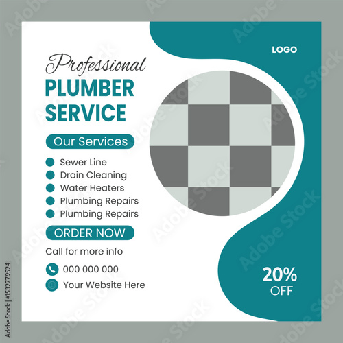  Professional plumbing service social media post 
