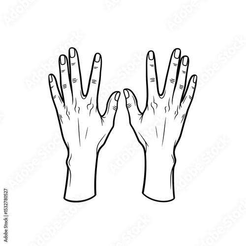 Pair of hands with fingers spread apart, showcasing gesture and expression