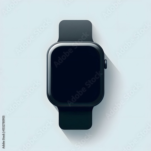 minimal flat design of smartwatch, white background.