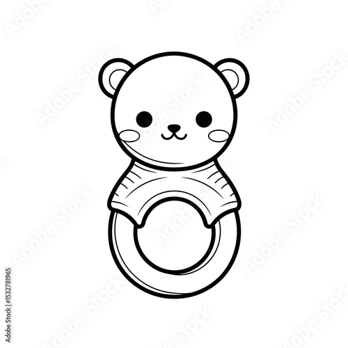 Cute teddy bear shaped baby teether, essential infant accessory