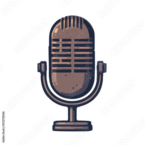 retro microphone on a white background
