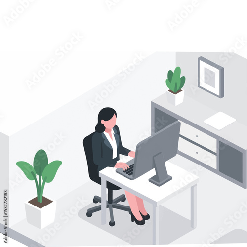 woman working away from home, enjoying a cup of coffee while using her laptop in her workspace