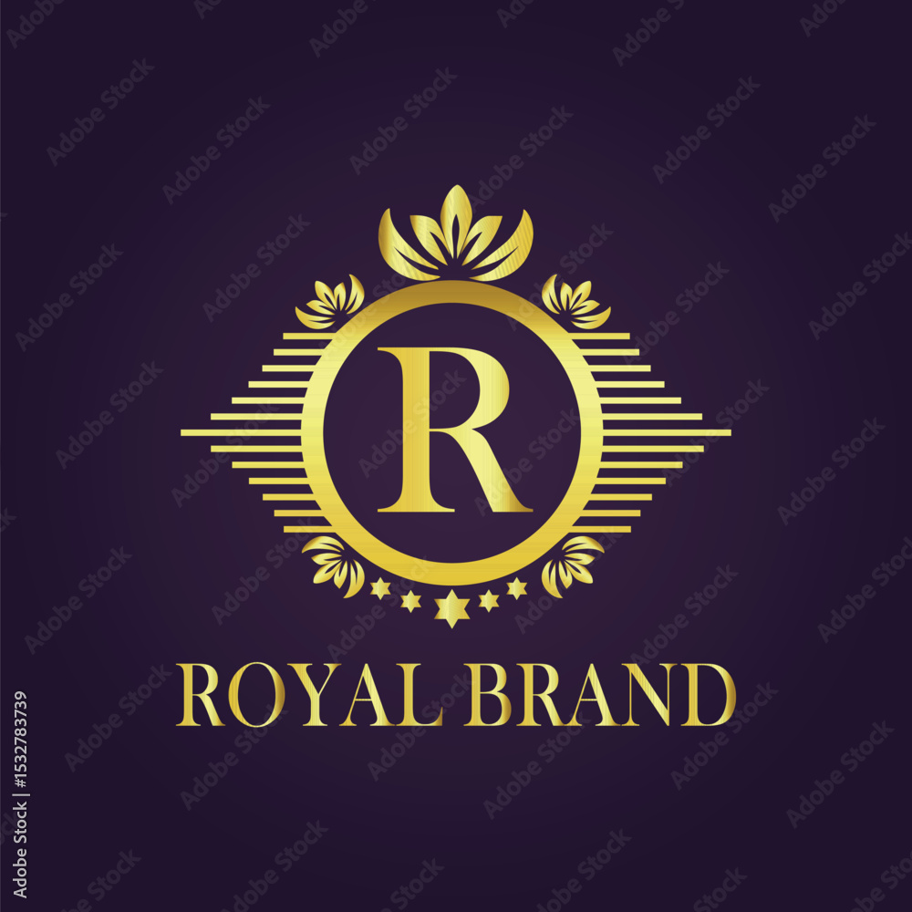 Naklejka premium Letter luxury gold logo concept
