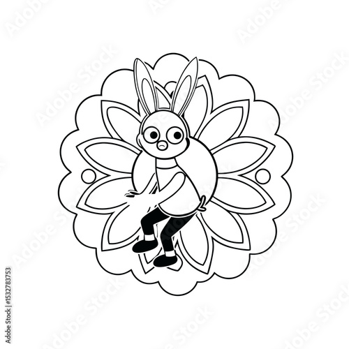 Bunny Ice Skating on a Candy Rink Printable