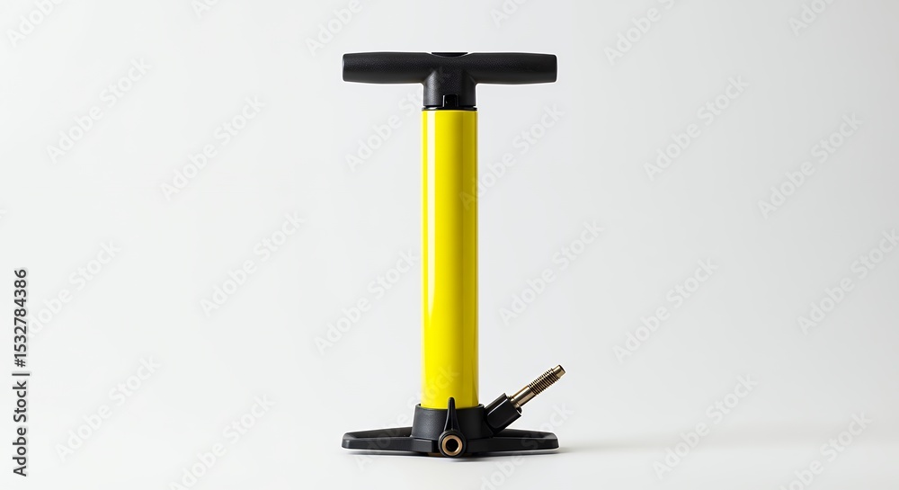 Yellow hand pump on white background Yellow hand pump on white background