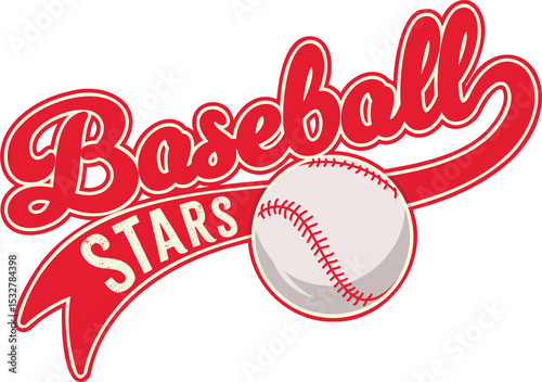 Photography Showing baseball logo in vector on transparent background with red cursive text