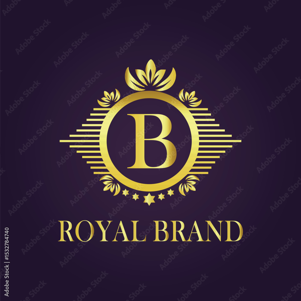 Fototapeta premium Letter luxury gold logo concept