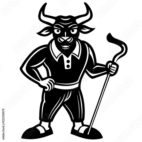 bull in a red suit