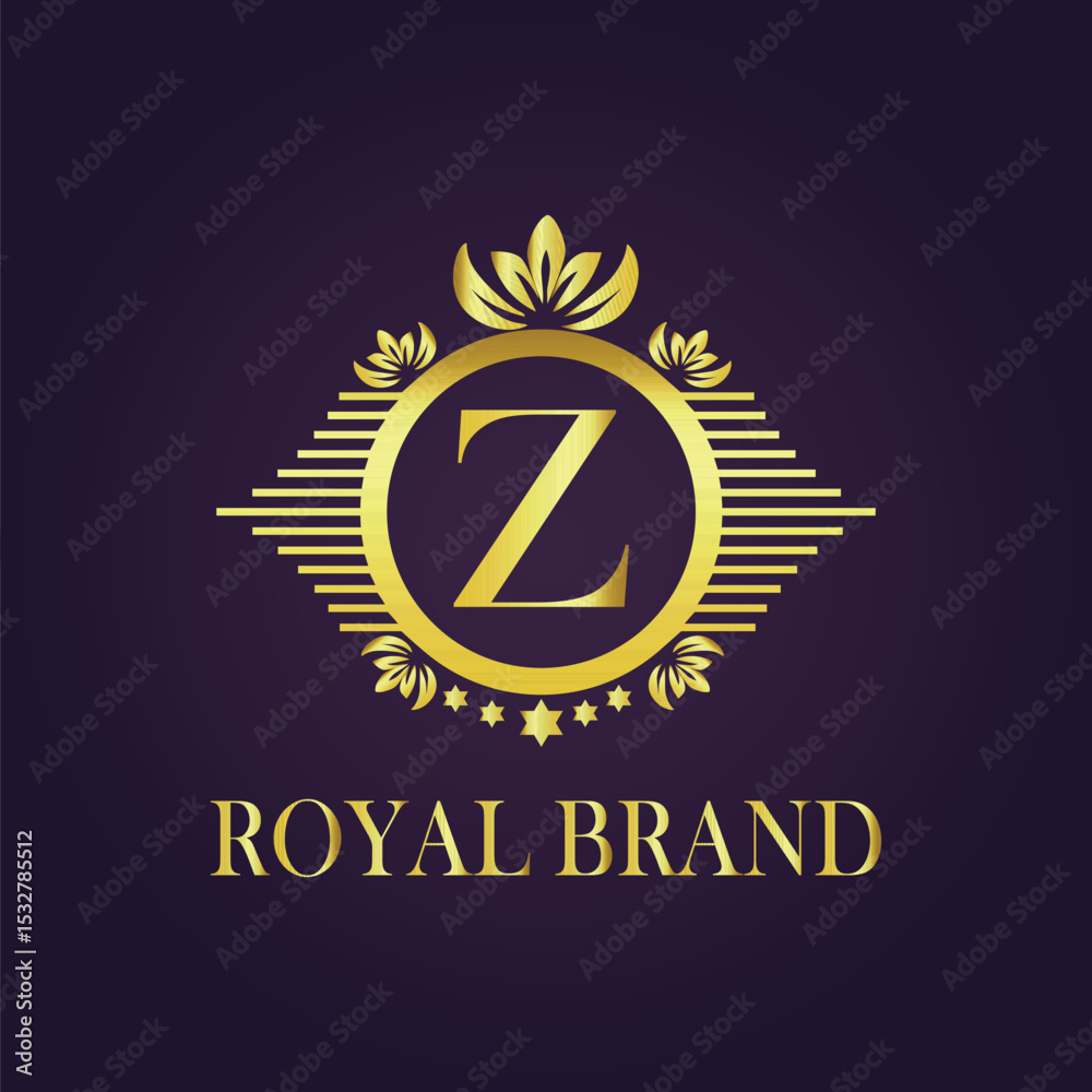Fototapeta premium Letter luxury gold logo concept