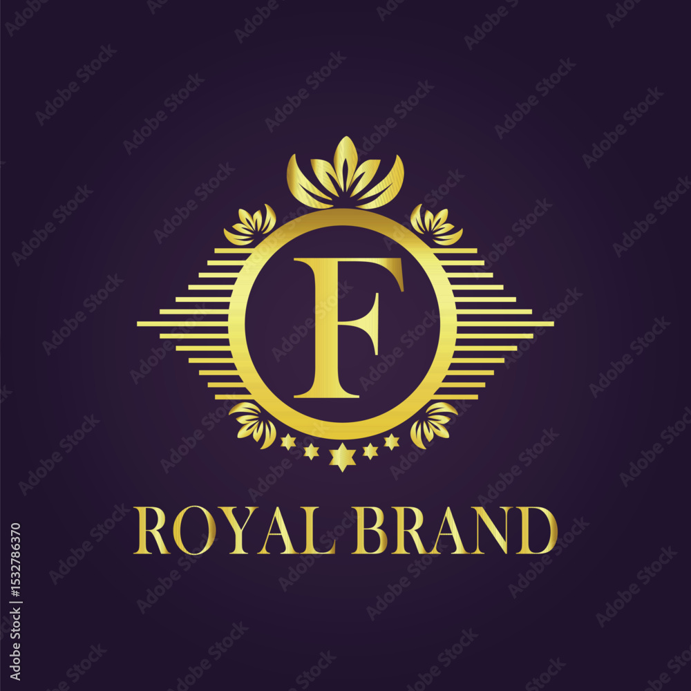 Fototapeta premium Letter luxury gold logo concept