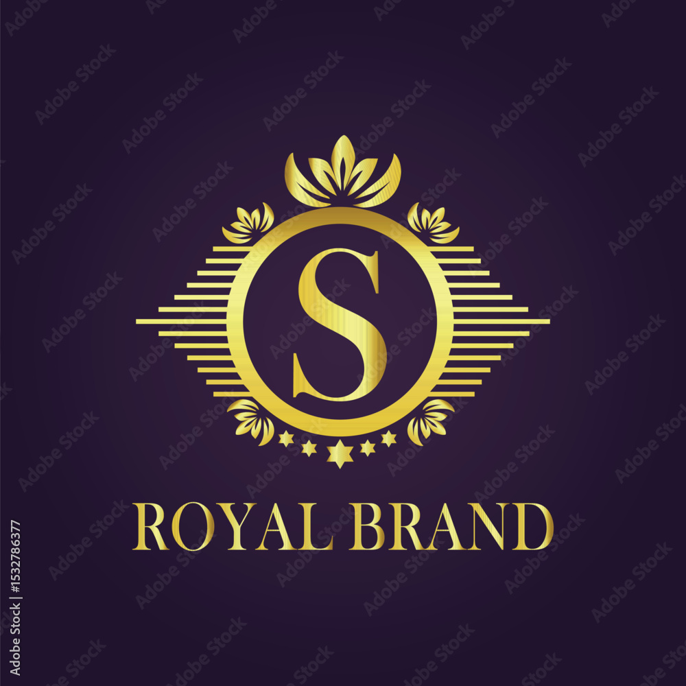 Fototapeta premium Letter luxury gold logo concept