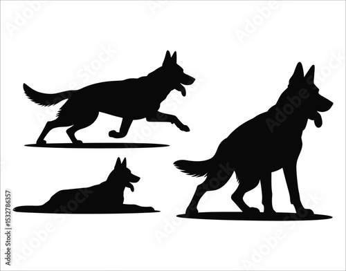 German Shepherd Silhouette Art Pack