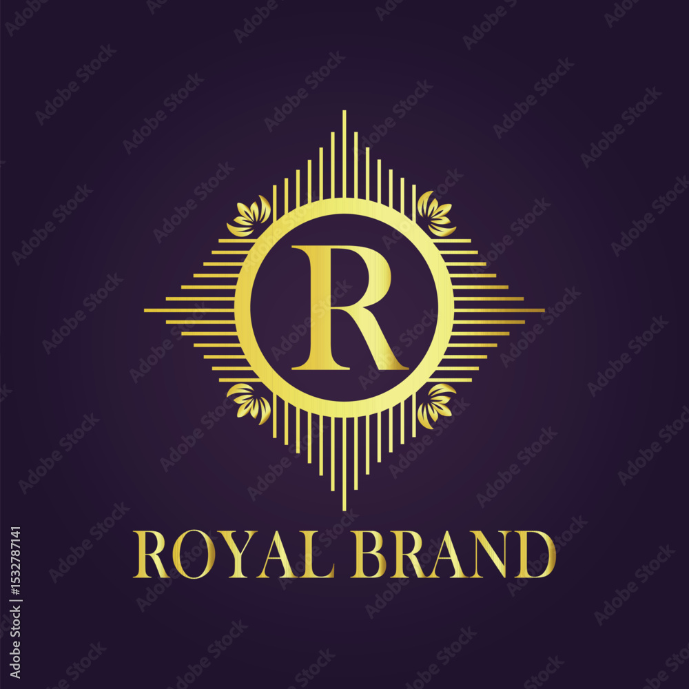 Naklejka premium Letter luxury gold logo concept