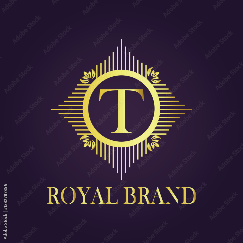 Fototapeta premium Letter luxury gold logo concept