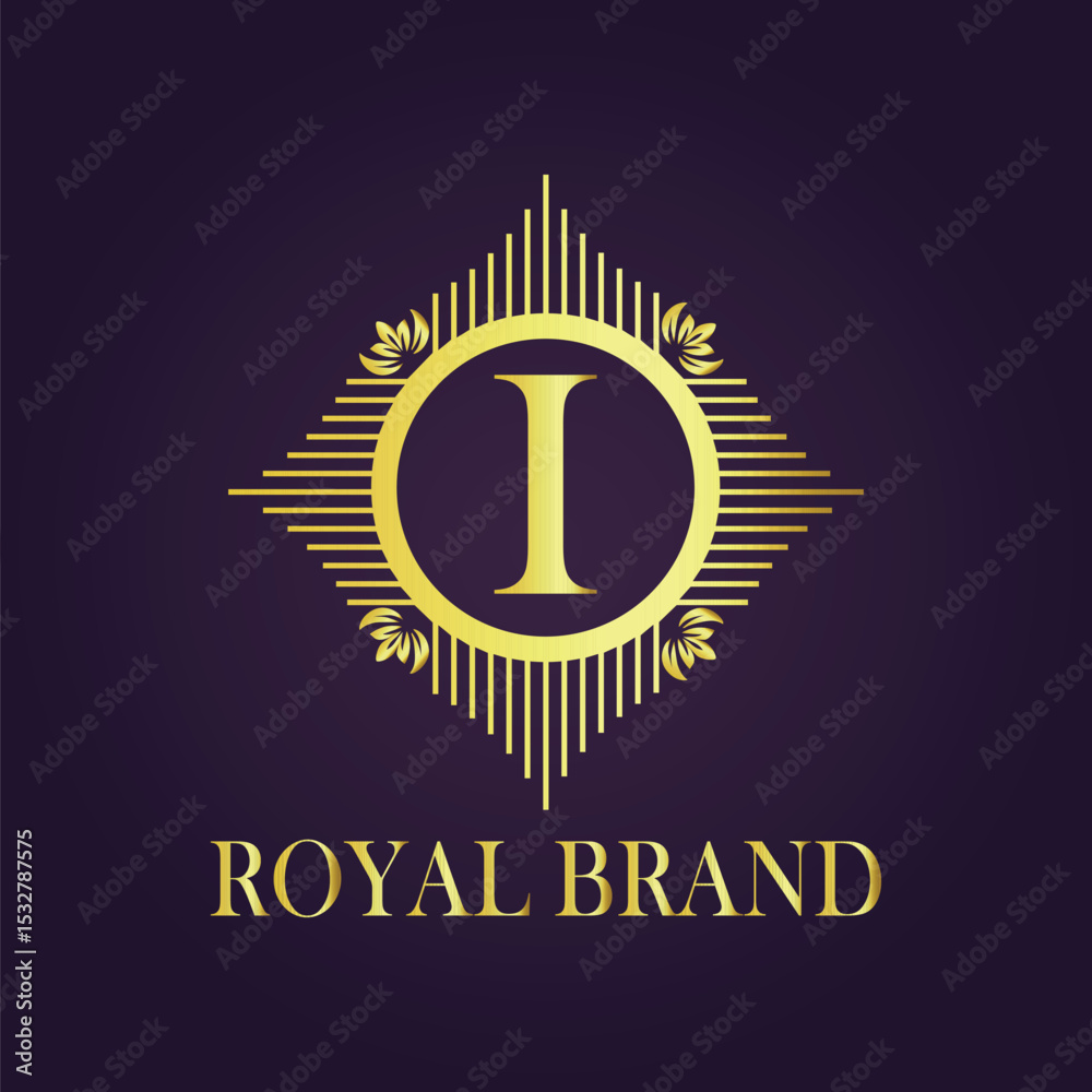 Fototapeta premium Letter luxury gold logo concept