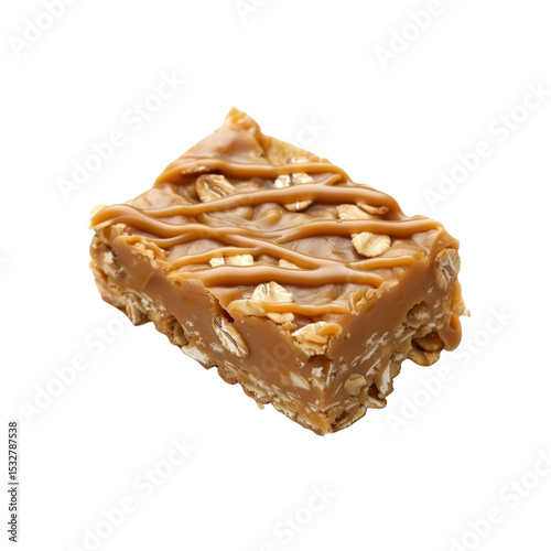 Delicious Caramel Oat Fudge Bar Close-up