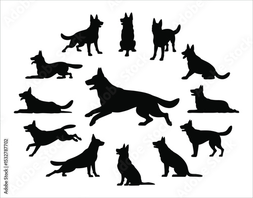 Large German Shepherd Silhouette Pack