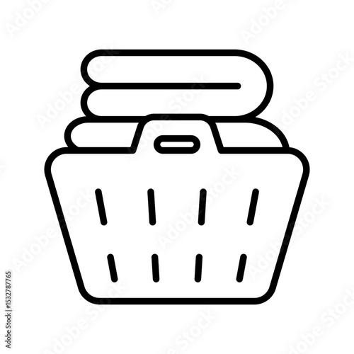Laundry basket icon on white background
