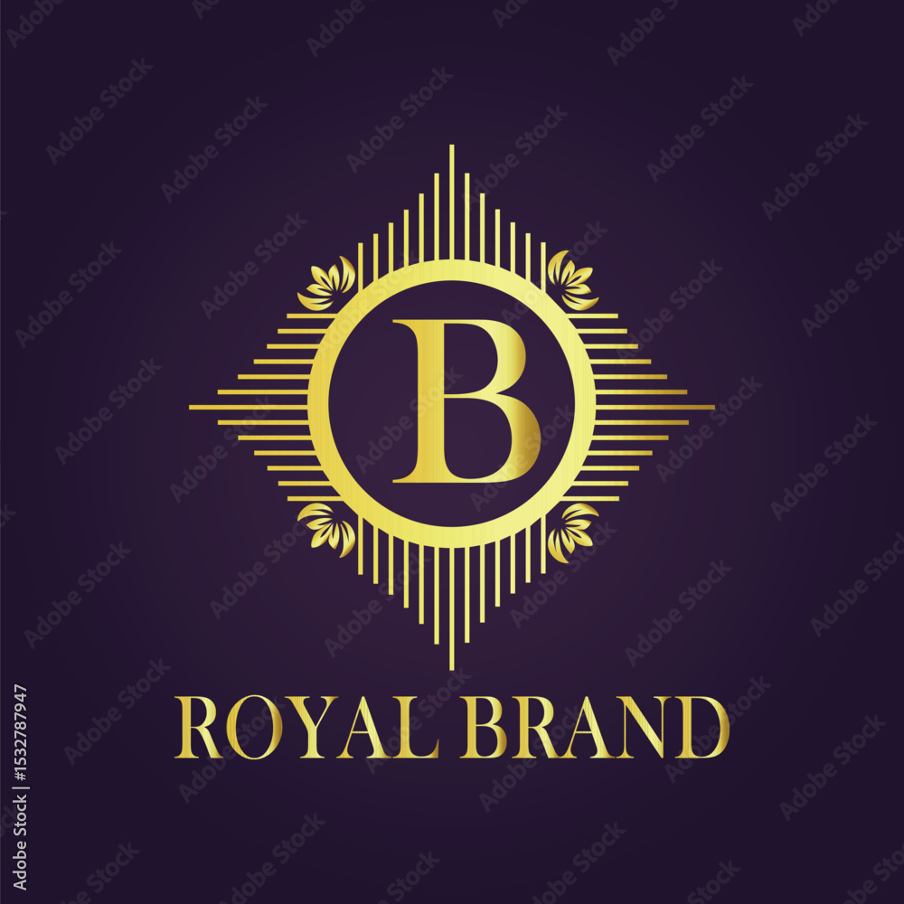 Fototapeta premium Letter luxury gold logo concept