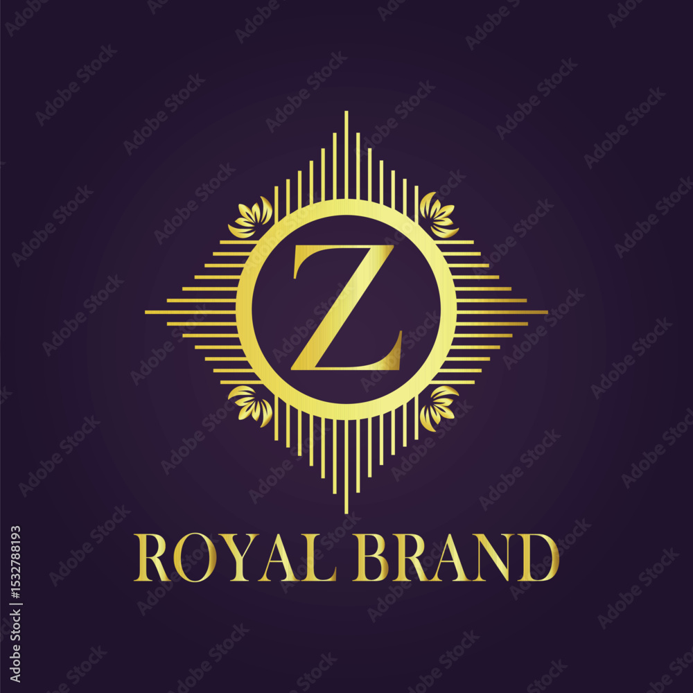 Fototapeta premium Letter luxury gold logo concept