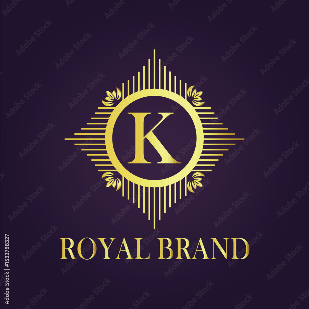 Fototapeta premium Letter luxury gold logo concept