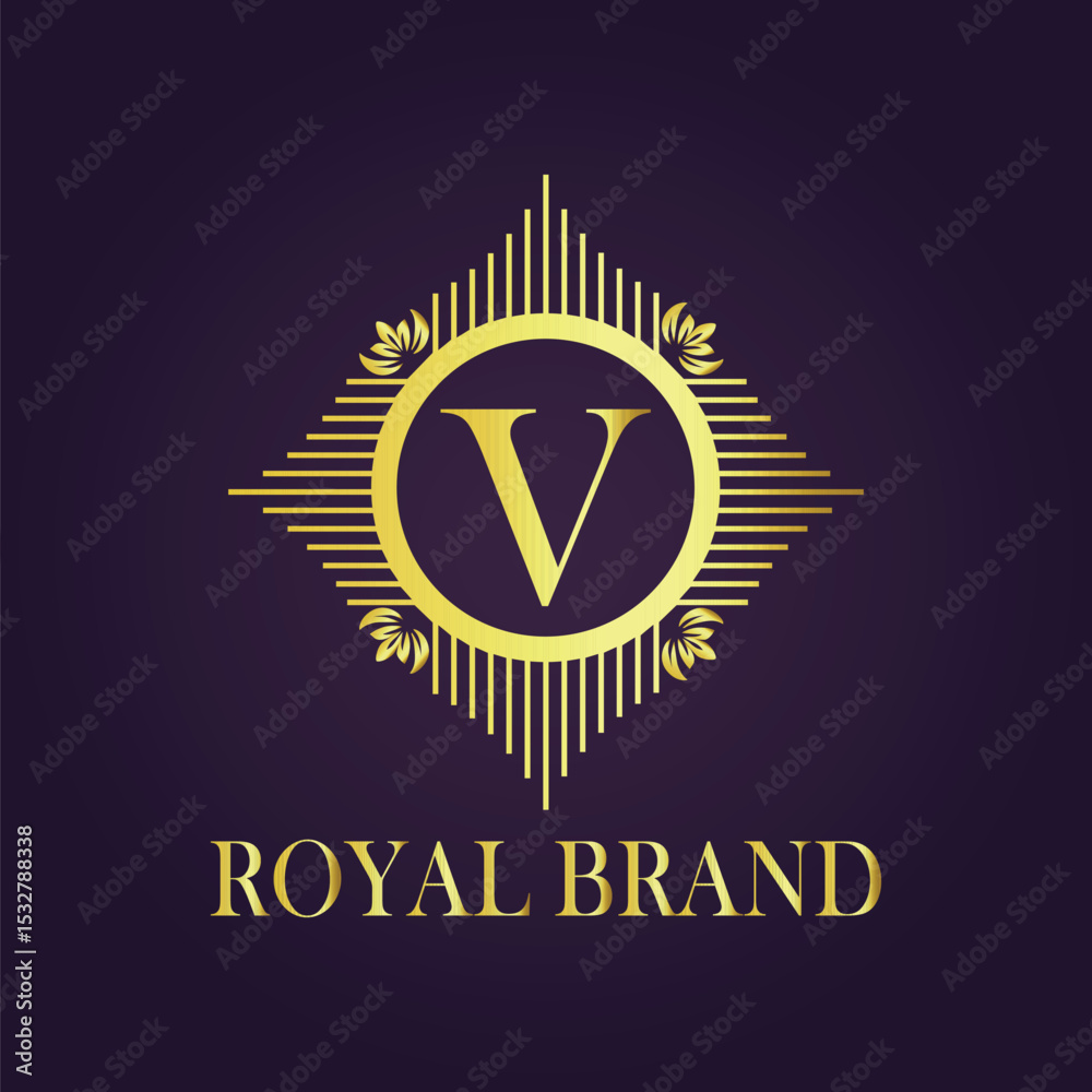 Naklejka premium Letter luxury gold logo concept