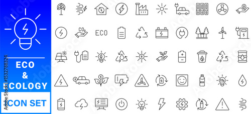 Eco or Ecology Icons Set. Ecology icon set. Ecofriendly icon, nature icons set on white background. Vector illustration