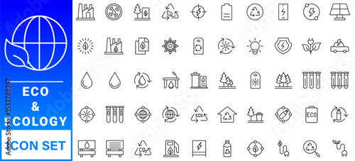 Eco or Ecology Icons Set. Ecology icon set. Ecofriendly icon, nature icons set on white background. Vector illustration
