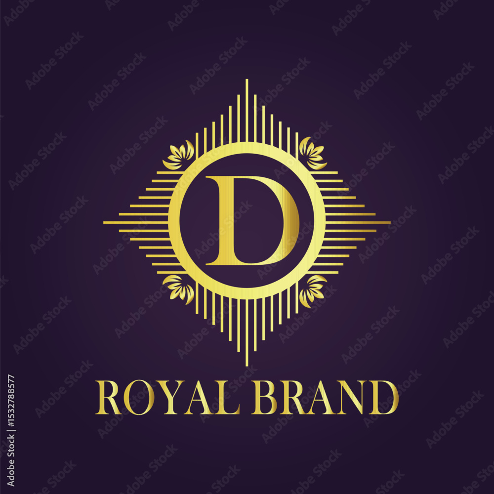 Fototapeta premium Letter luxury gold logo concept