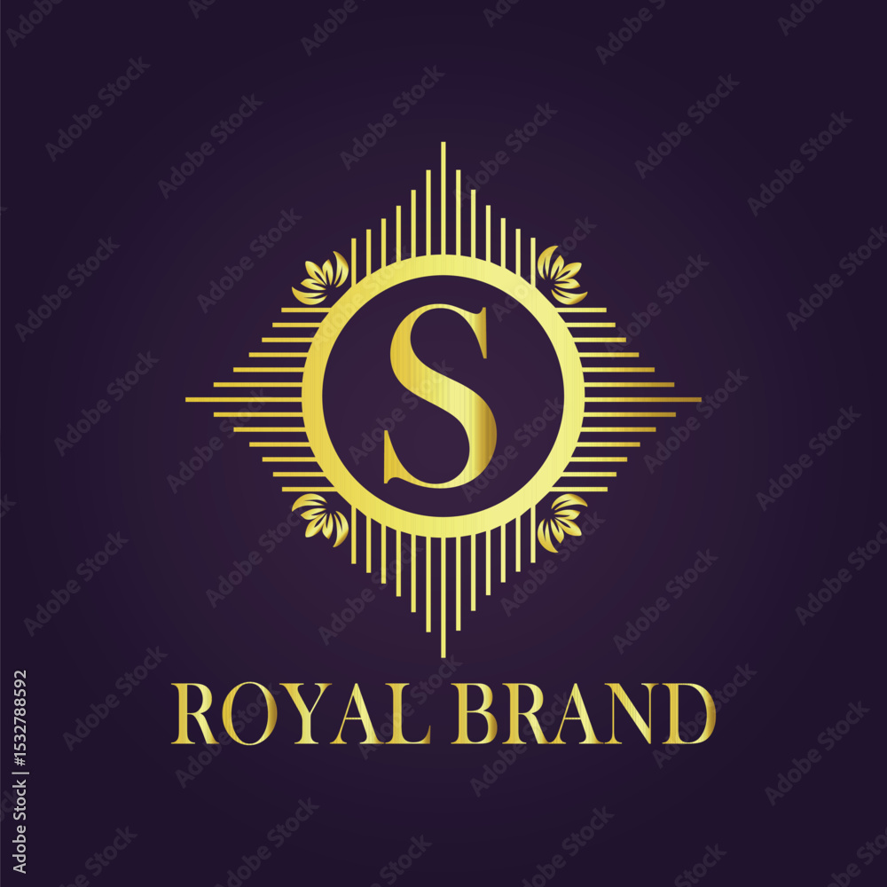 Naklejka premium Letter luxury gold logo concept