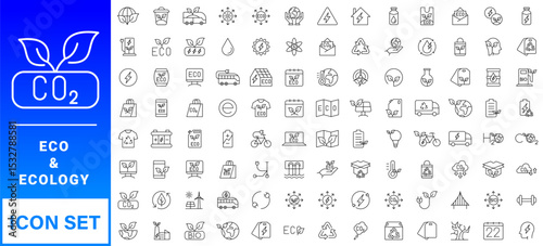 cology icon set. Environment, sustainability, nature, recycle, renewable energy; electric bike, eco-friendly, forest, wind power, green symbol. Solid icons vector collection.