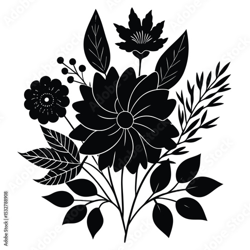 Autumn Composition with Beautiful Flowers